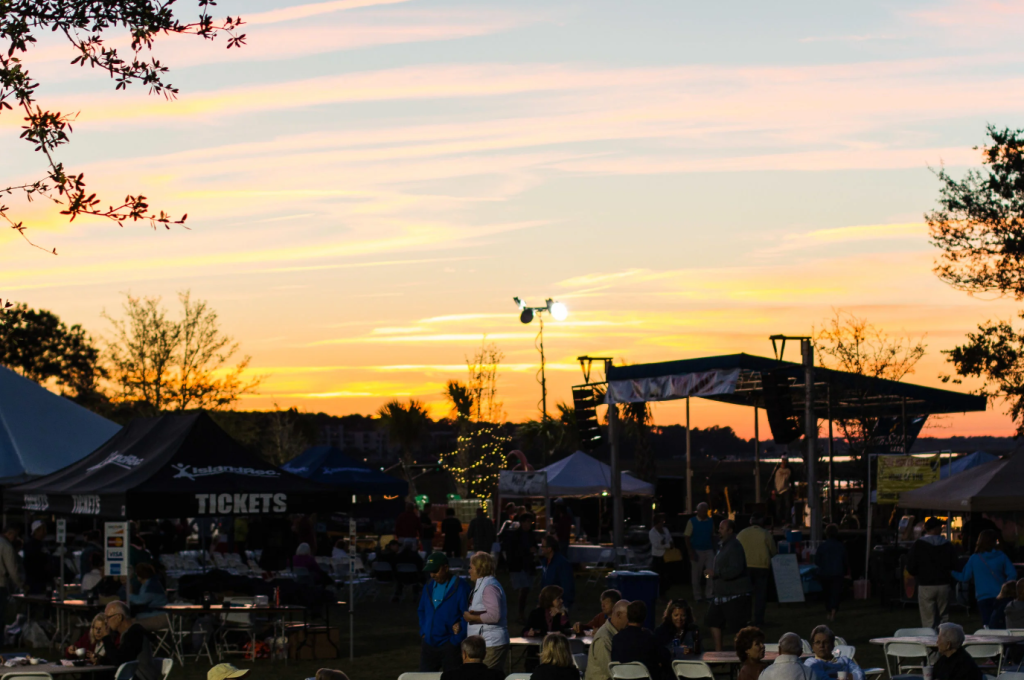 Sunset during Hilton Head Oyster Festival