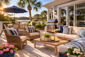 Clean outdoor patio and furniture at a Hilton Head vacation rental property
